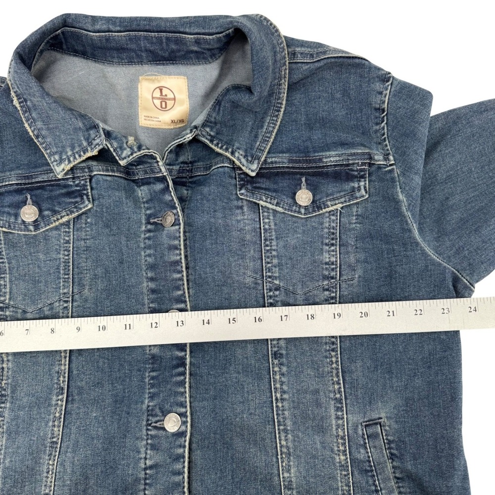 Lincoln Outfitters Denim Jacket Womens XL Blue Medium Wash Stretch Trucker - Picture 8 of 12